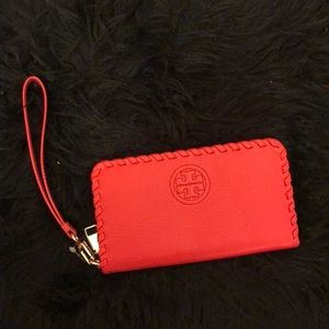 Orange Tory wallet/clutch